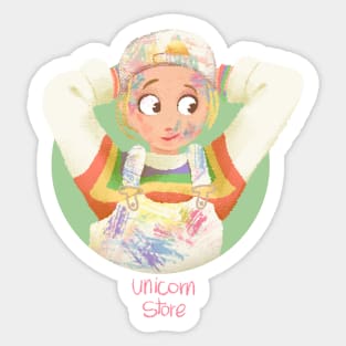 the girl unicorn store Sticker